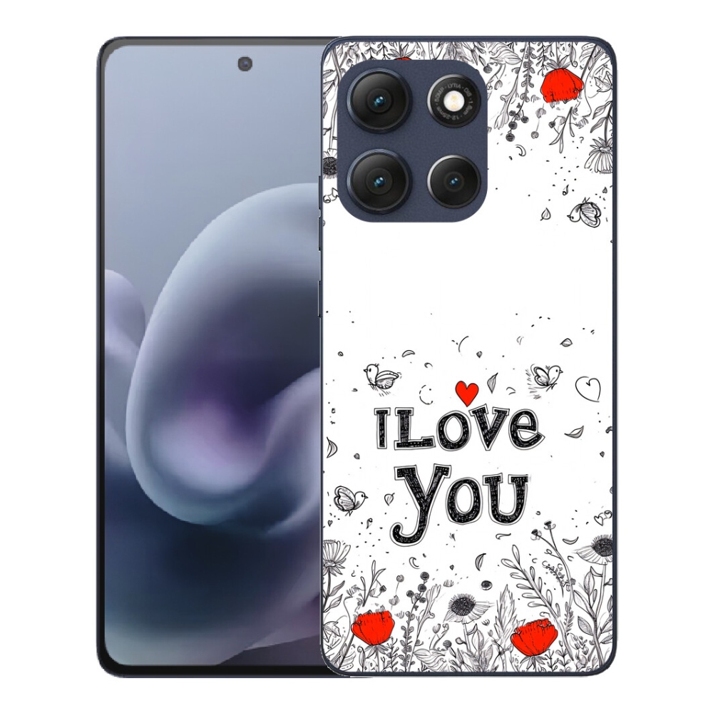 mmCase gél tok a Motorola Moto G86 5G-hez – „I love you” fehér háttérrel