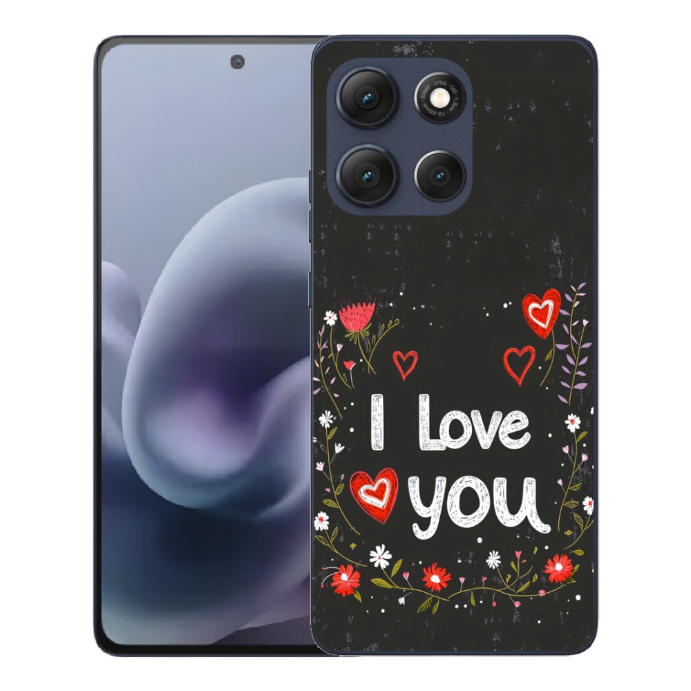 mmCase géltok a Motorola Moto G86 5G-hez – „I love you” fekete háttérrel