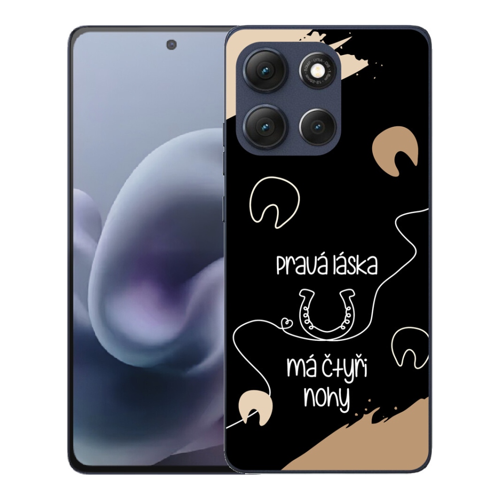 mmCase gél tok a Motorola Moto G86 5G-hez – ló motívum, fekete háttér