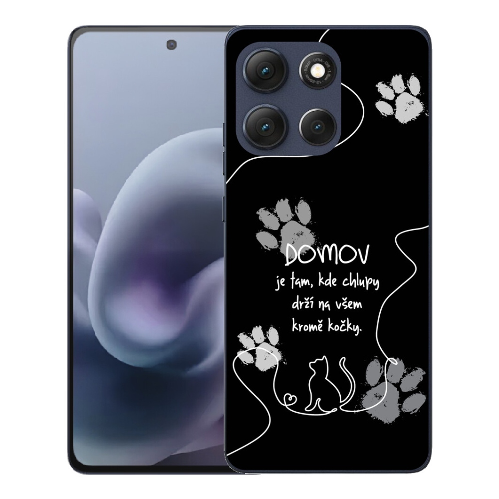 mmCase gél tok a Motorola Moto G86 5G-hez – macskás motívum, fekete háttér