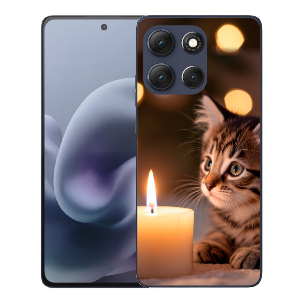 mmCase gél tok a Motorola Moto G86 5G-hez – cica és gyertya