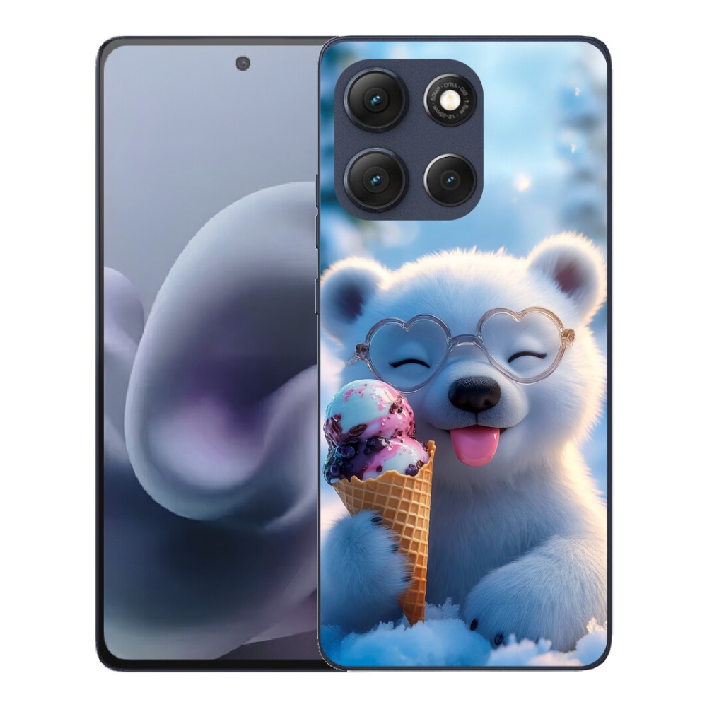 mmCase géltok a Motorola Moto G86 5G-hez – jégkrémet evő mackó