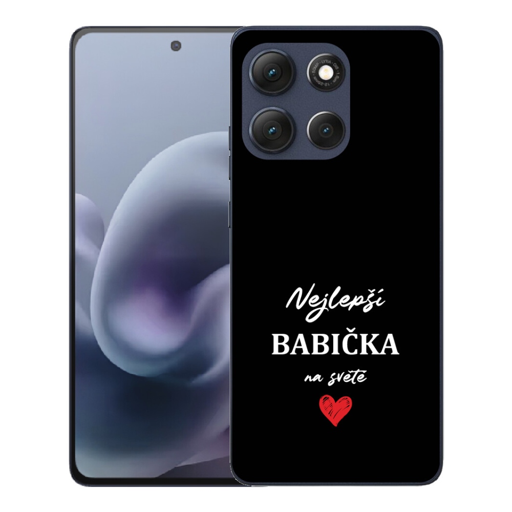 mmCase gél tok a Motorola Moto G86 5G-hez – „A legjobb nagymama 1” fekete háttérrel