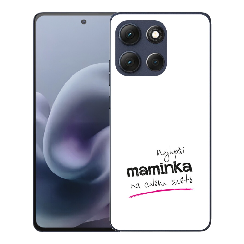 mmCase géltok a Motorola Moto G86 5G-hez – „A legjobb anyuka” felirattal, fehér háttérrel