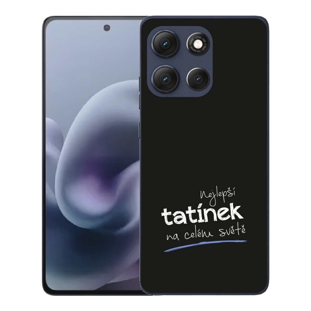 mmCase gél tok a Motorola Moto G86 5G-hez – „A legjobb apa” felirattal, fekete háttérrel