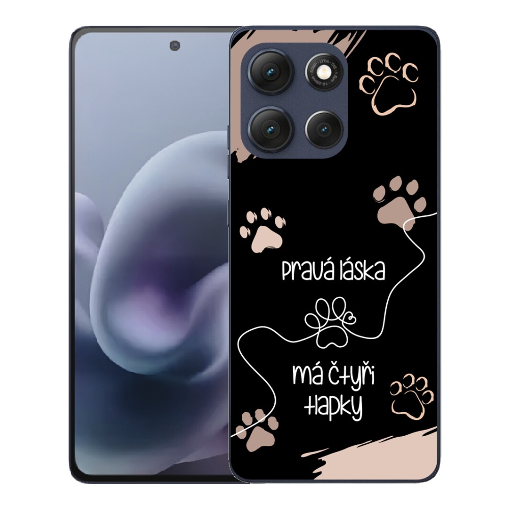 mmCase gél tok a Motorola Moto G86 5G-hez – kutyás motívum 1, fekete háttérrel