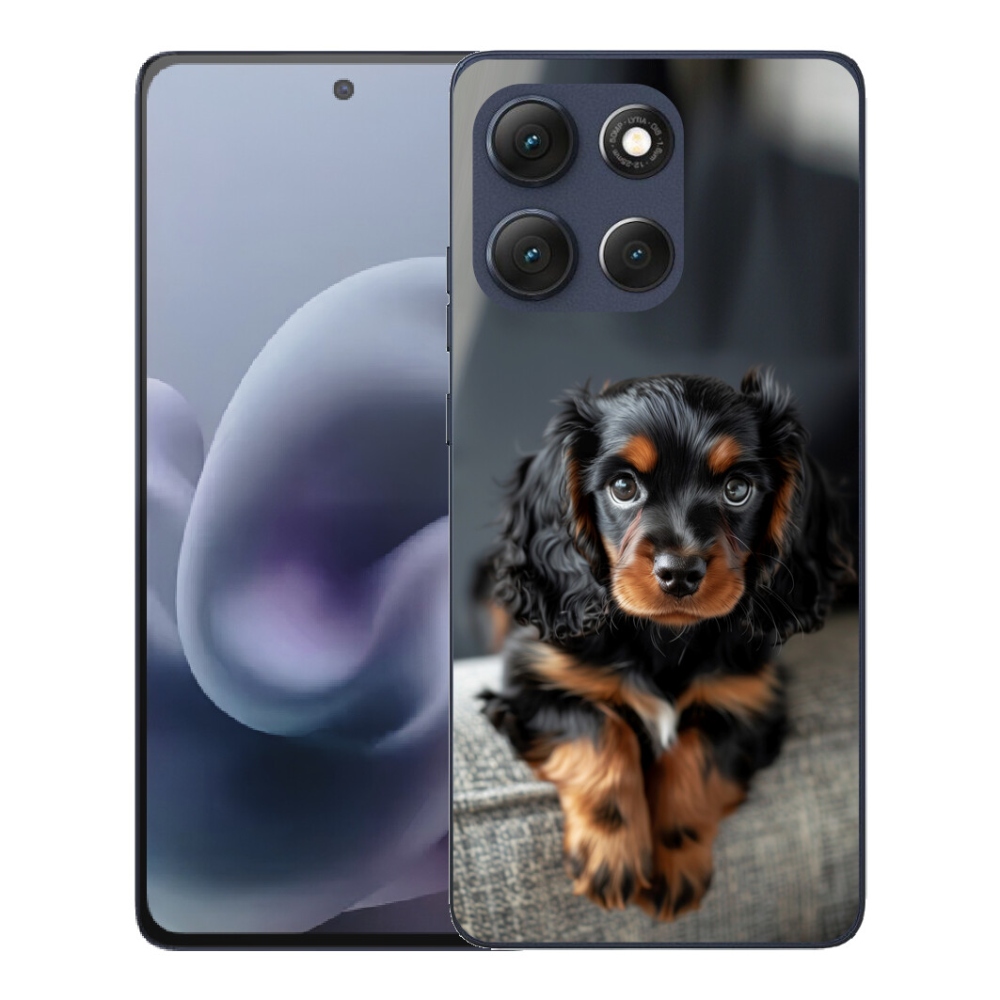mmCase gél tok a Motorola Moto G86 5G-hez – aranyos, hosszúszőrű tacskó