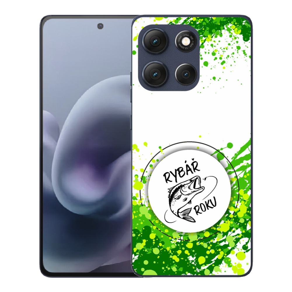 mmCase géltok a Motorola Moto G86 5G-hez – „Az év horgásza” fehér háttérrel