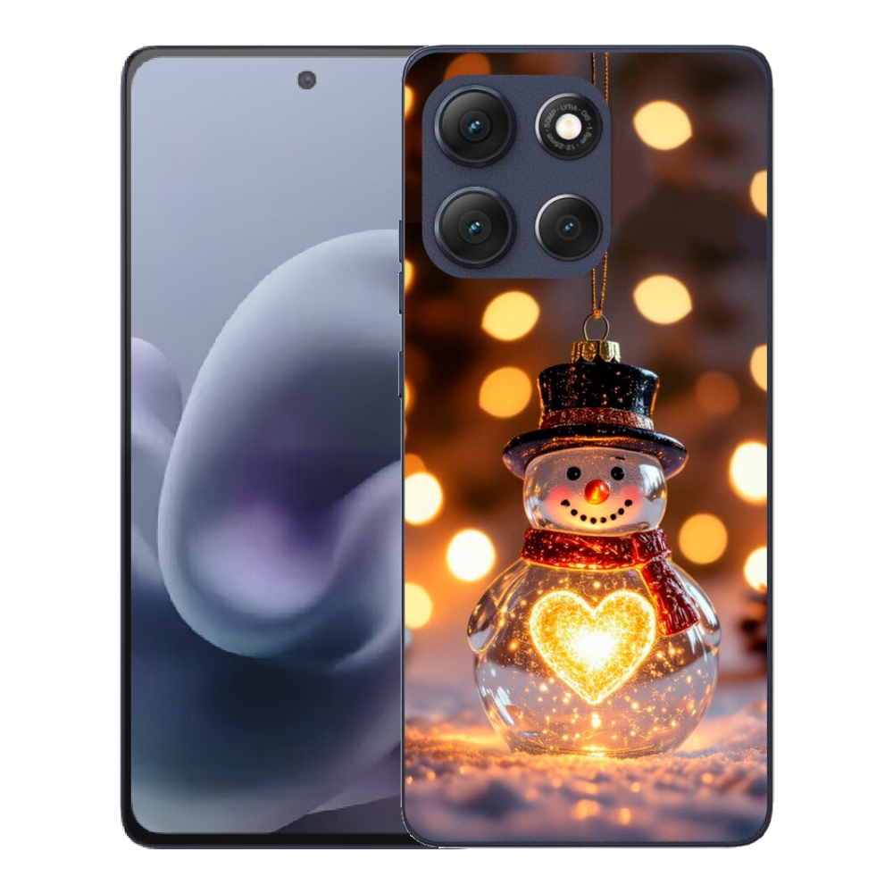 mmCase gél tok a Motorola Moto G86 5G-hez – világító karácsonyi hóember
