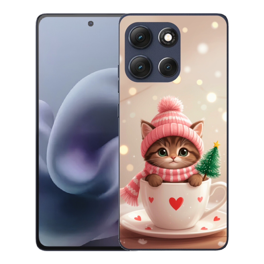 mmCase gél tok a Motorola Moto G86 5G-hez – karácsonyi cica csészében