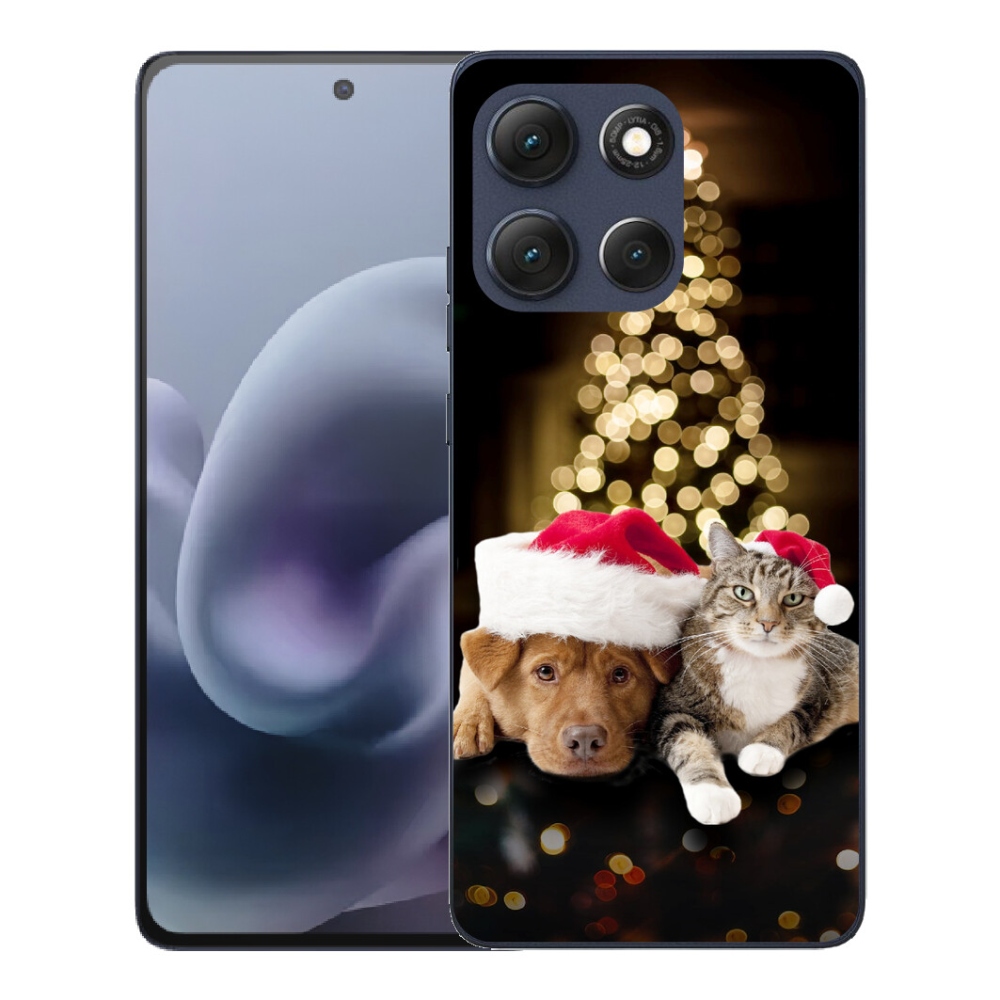 mmCase gél tok a Motorola Moto G86 5G-hez – karácsonyi kutya és macska