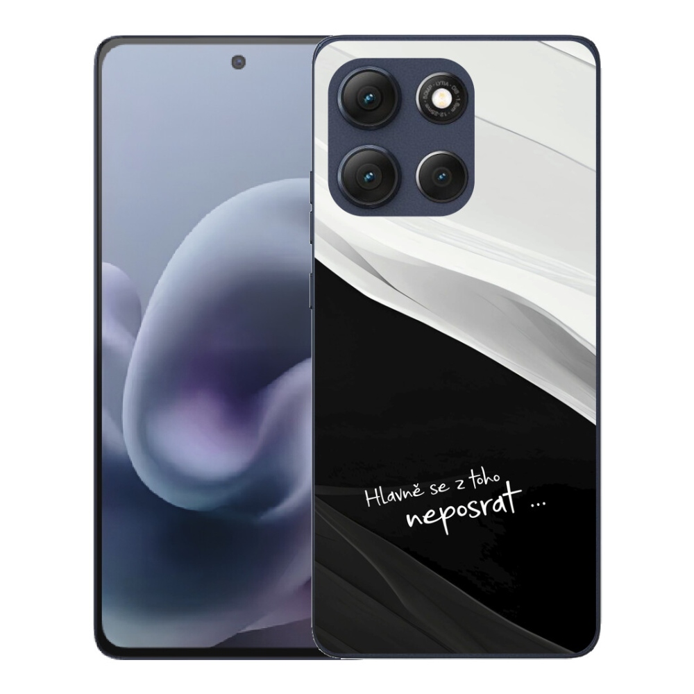 mmCase gél tok a Motorola Moto G86 5G-hez – vicces szöveg, 13 fekete-fehér háttér
