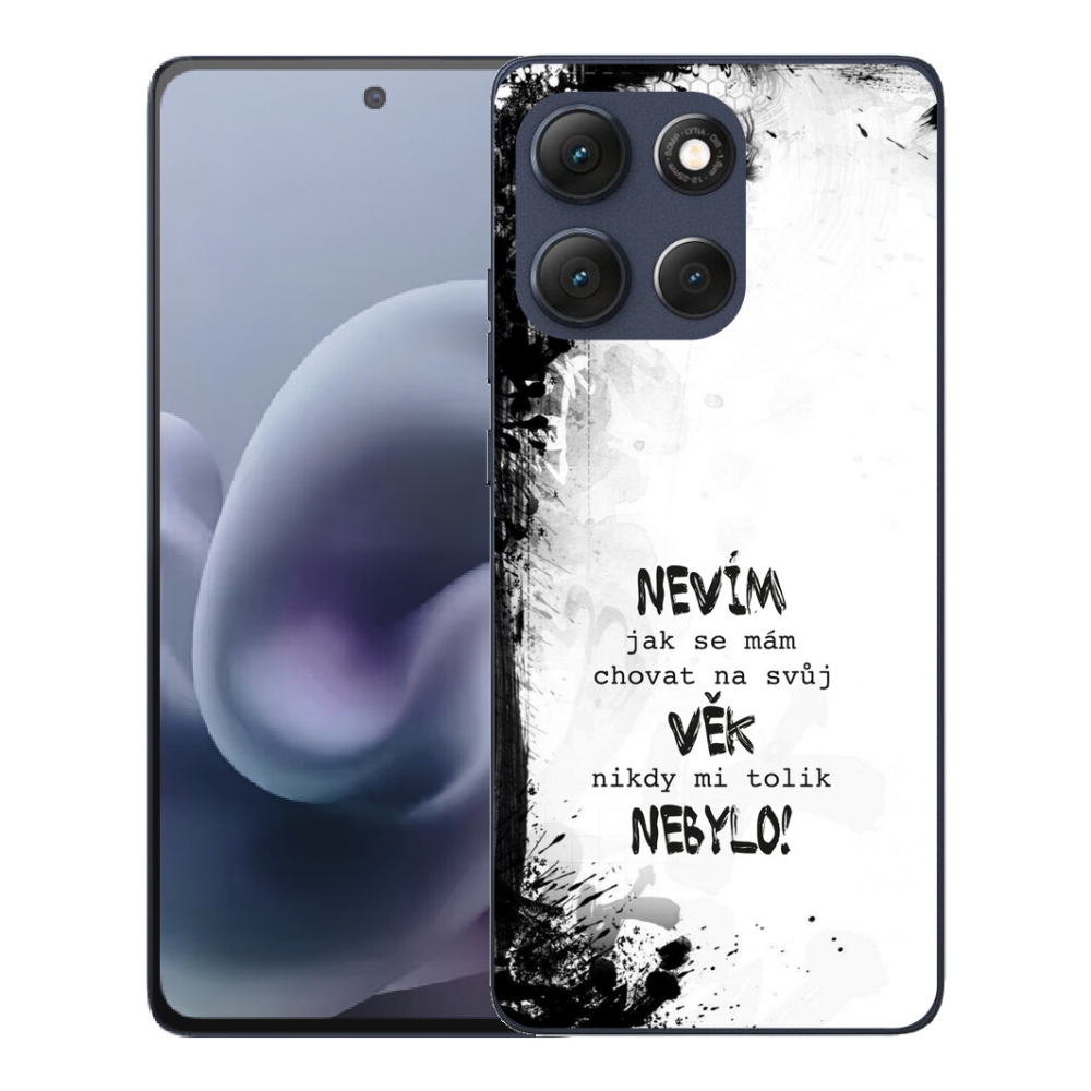 mmCase géltok a Motorola Moto G86 5G-hez – vicces felirat, 14, fehér háttér