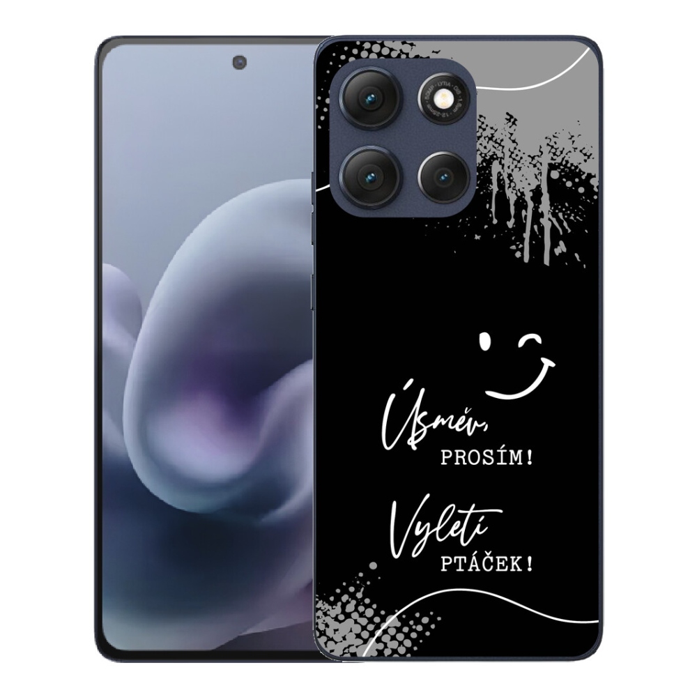 mmCase géltok a Motorola Moto G86 5G-hez – vicces felirat, 4 fekete háttér