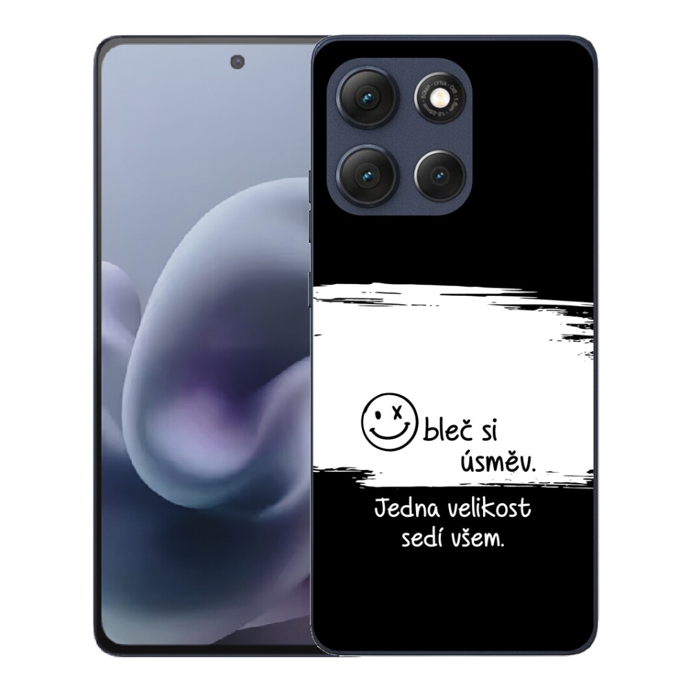 mmCase gél tok a Motorola Moto G86 5G-hez – vicces felirat, fekete-fehér háttér