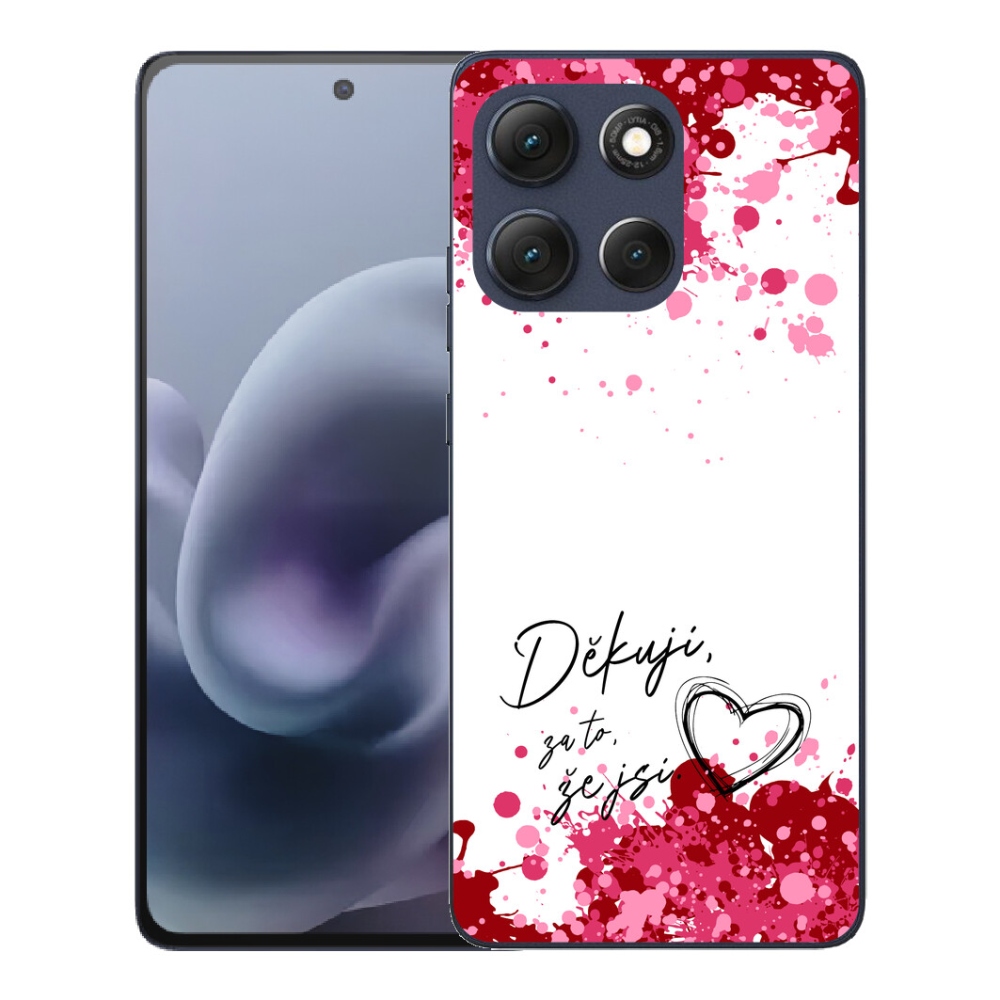 mmCase gél tok a Motorola Moto G86 5G-hez – „In Love” felirat, fehér háttér