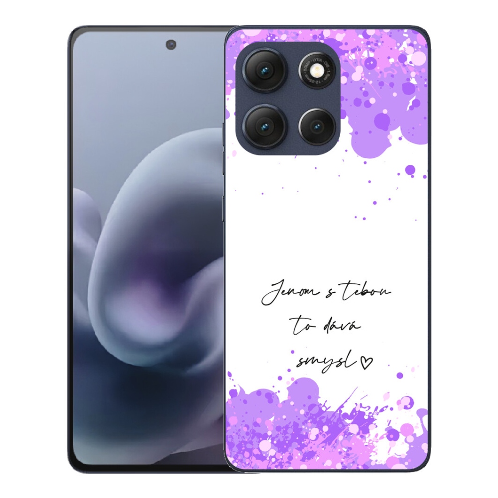 mmCase gél tok a Motorola Moto G86 5G-hez – „Szerelmes” felirat fehér háttérrel