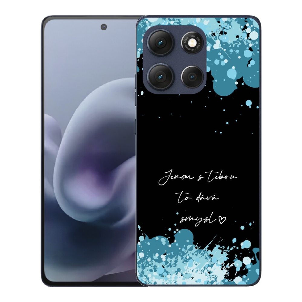 mmCase géltok a Motorola Moto G86 5G-hez – „Szerelmes” felirat fekete háttérrel