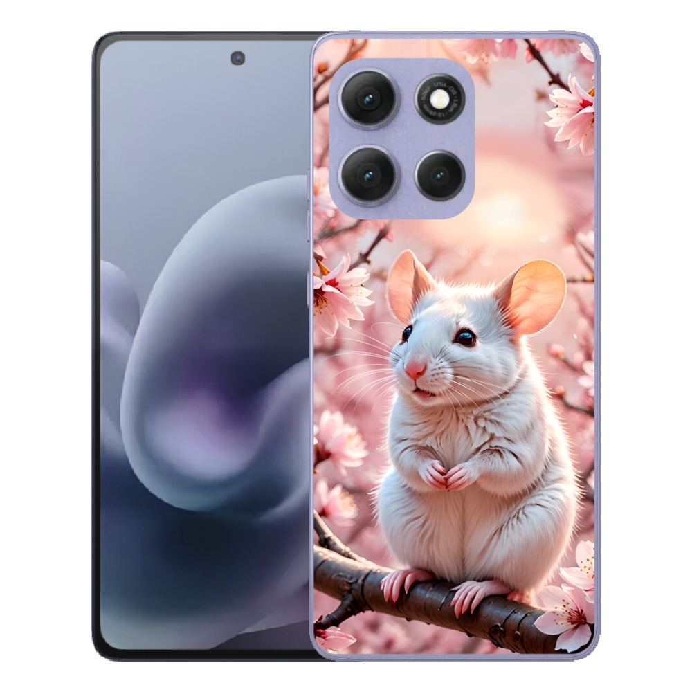 mmCase gél tok a Motorola Moto G86 Power 5G-hez – fehér egér egy ágon