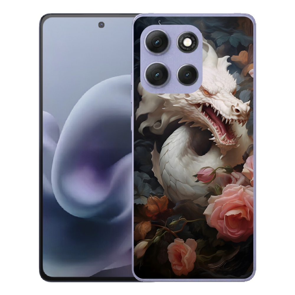 mmCase gél tok a Motorola Moto G86 Power 5G-hez – fehér sárkány