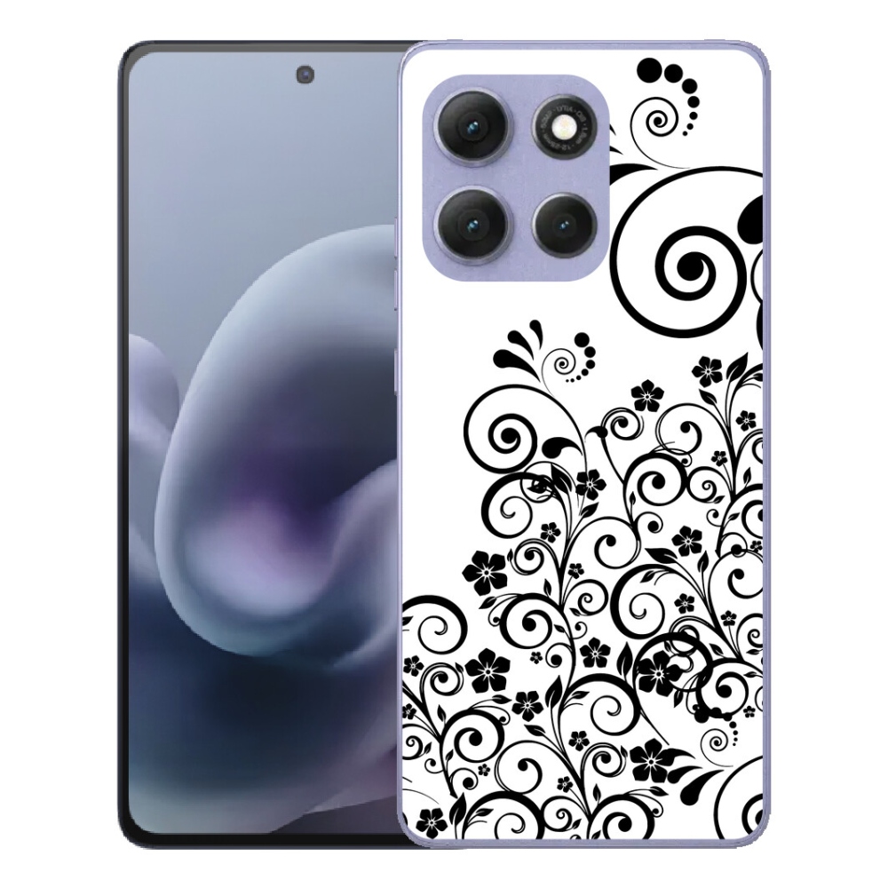 mmCase gél tok a Motorola Moto G86 Power 5G-hez – fekete-fehér virágminták
