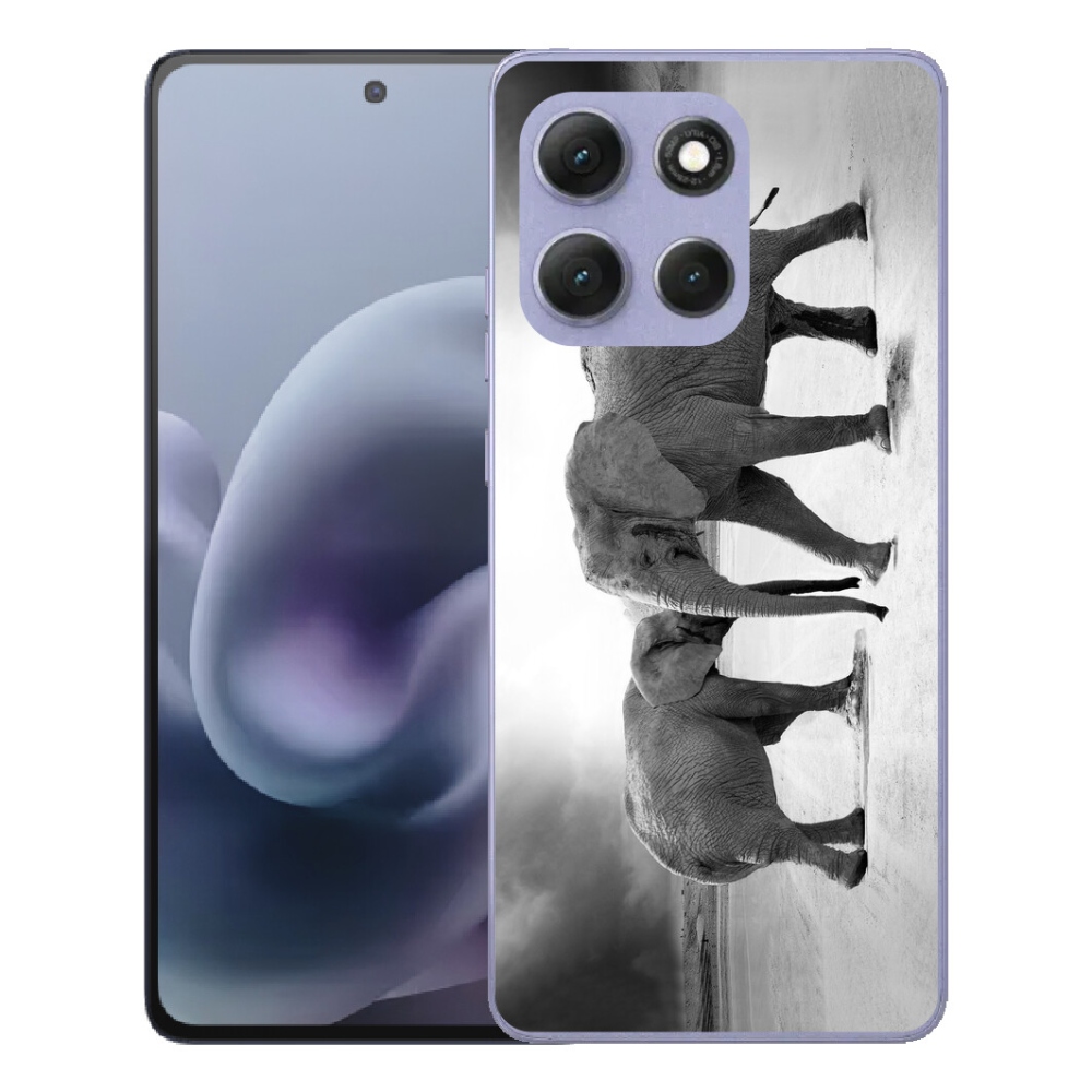 mmCase géltok a Motorola Moto G86 Power 5G-hez – fekete-fehér elefántok