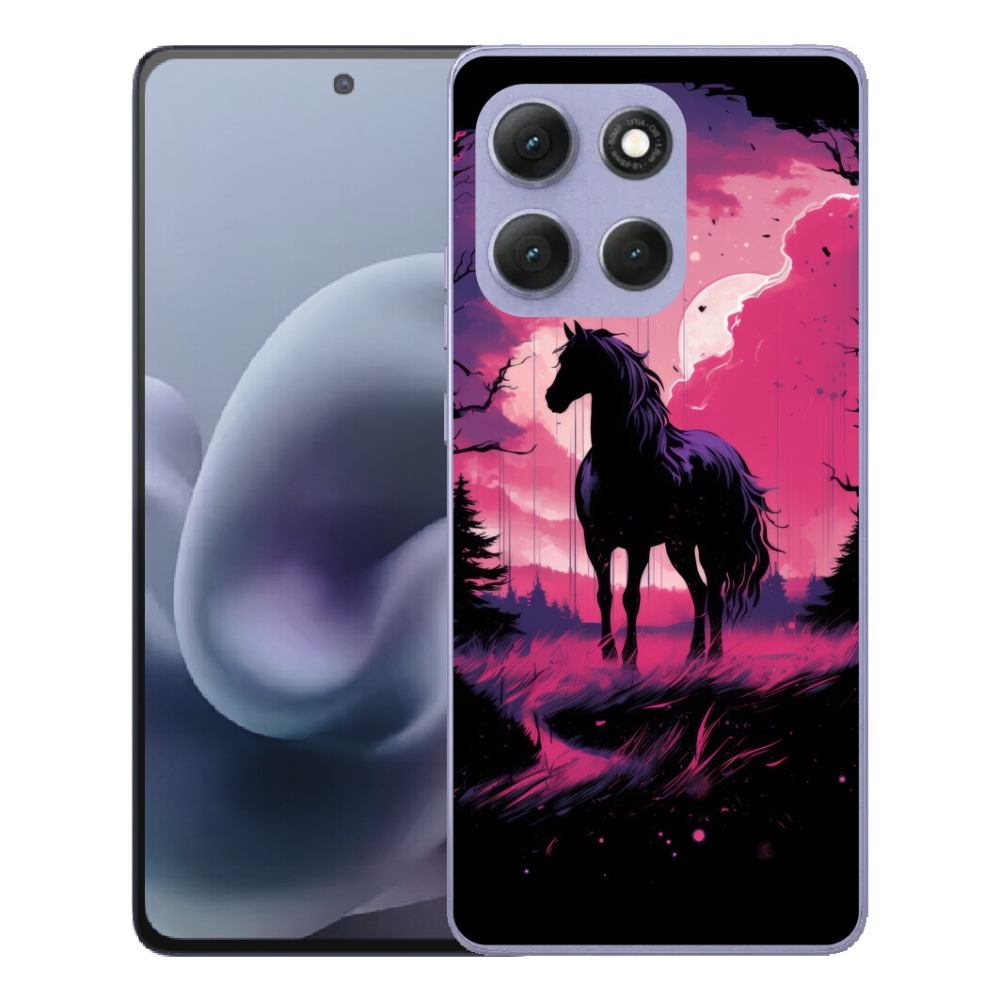 mmCase gél tok a Motorola Moto G86 Power 5G-hez – fekete rajzolt ló 1
