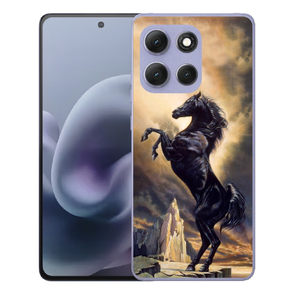 mmCase gél tok a Motorola Moto G86 Power 5G-hez – fekete rajzolt ló