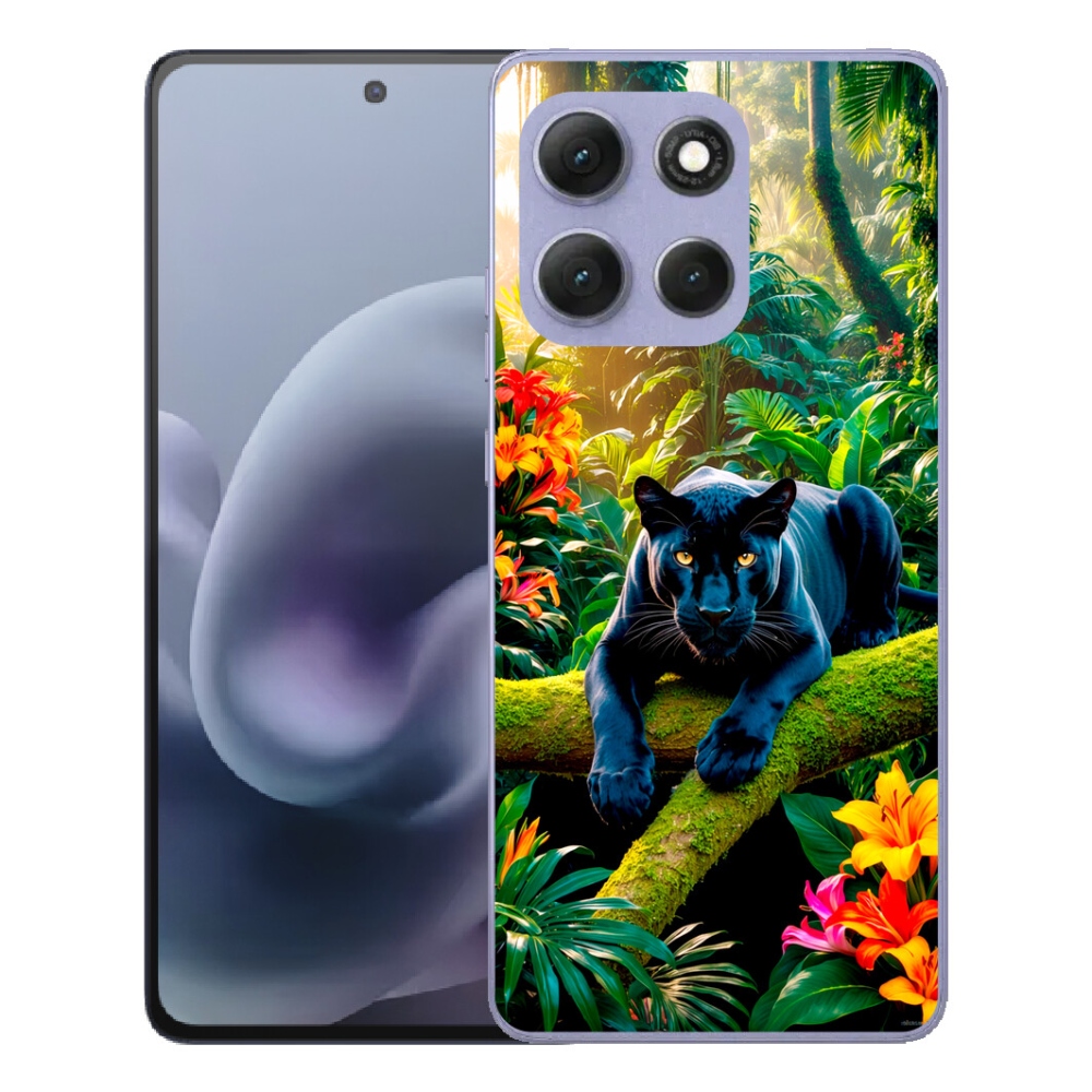 mmCase gélhuzat a Motorola Moto G86 Power 5G-hez – fekete párduc a dzsungelben