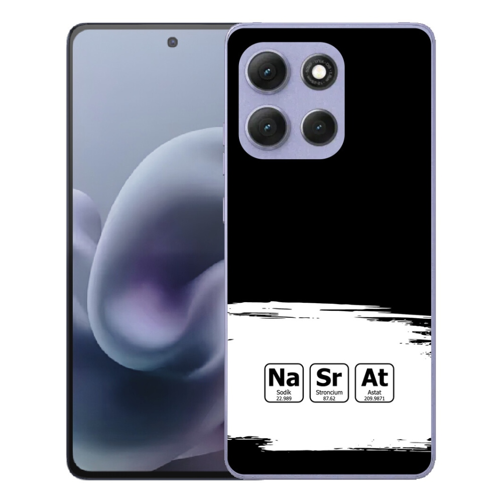 mmCase géltok a Motorola Moto G86 Power 5G-hez – kémiai elemek fehér-fekete háttérrel
