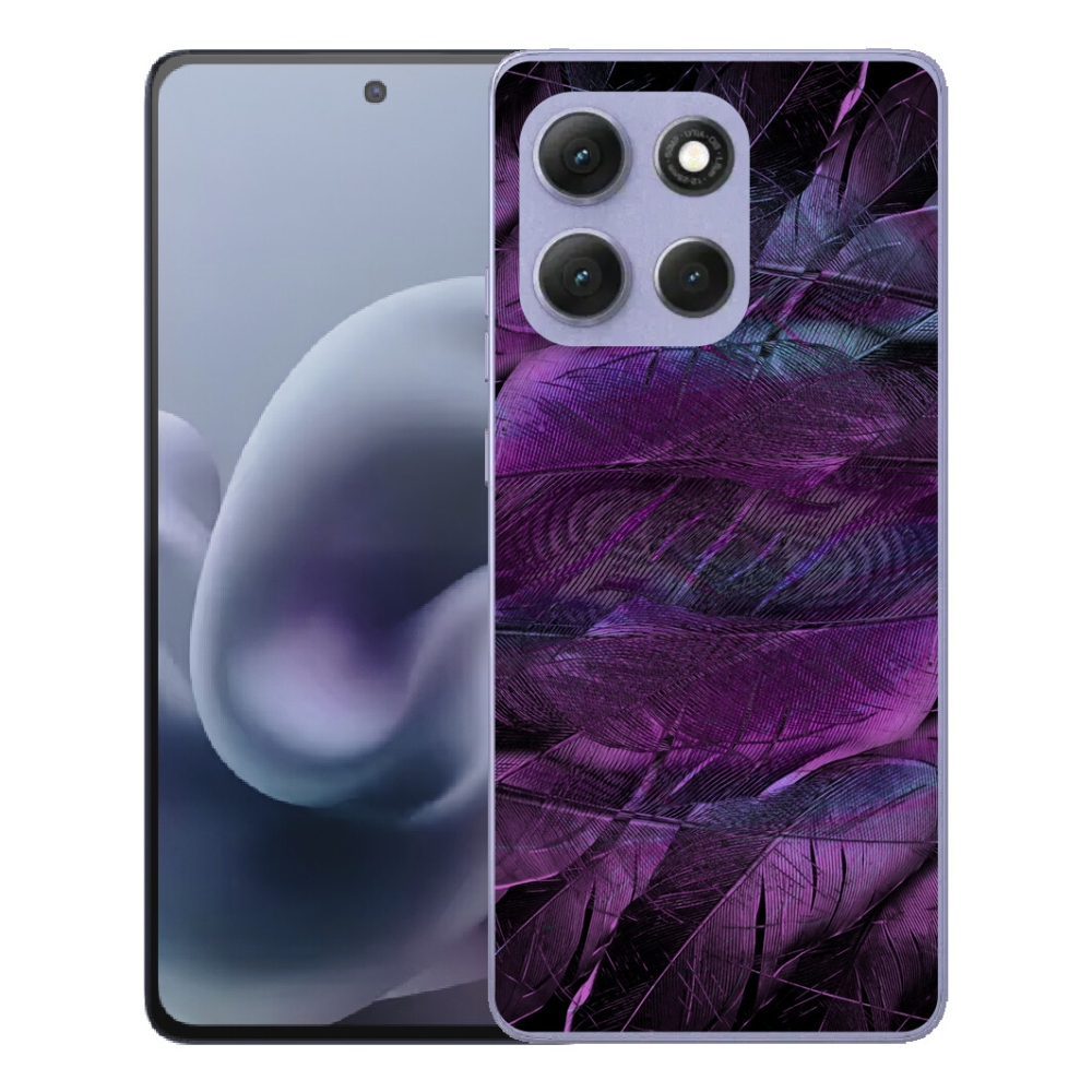mmCase gél tok a Motorola Moto G86 Power 5G-hez – lila tollak