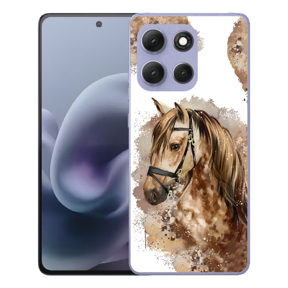 mmCase gél tok a Motorola Moto G86 Power 5G-hez – barna rajzolt ló