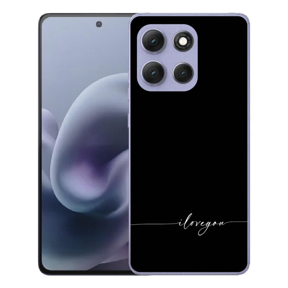mmCase gél tok a Motorola Moto G86 Power 5G-hez – „I love you” fekete háttérrel