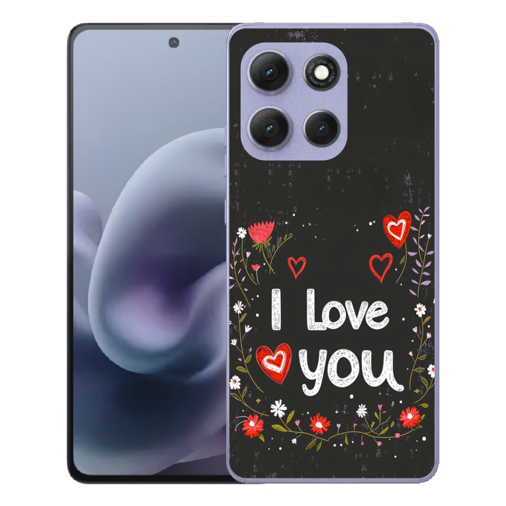 mmCase gél tok a Motorola Moto G86 Power 5G-hez – „I love you” fekete háttérrel