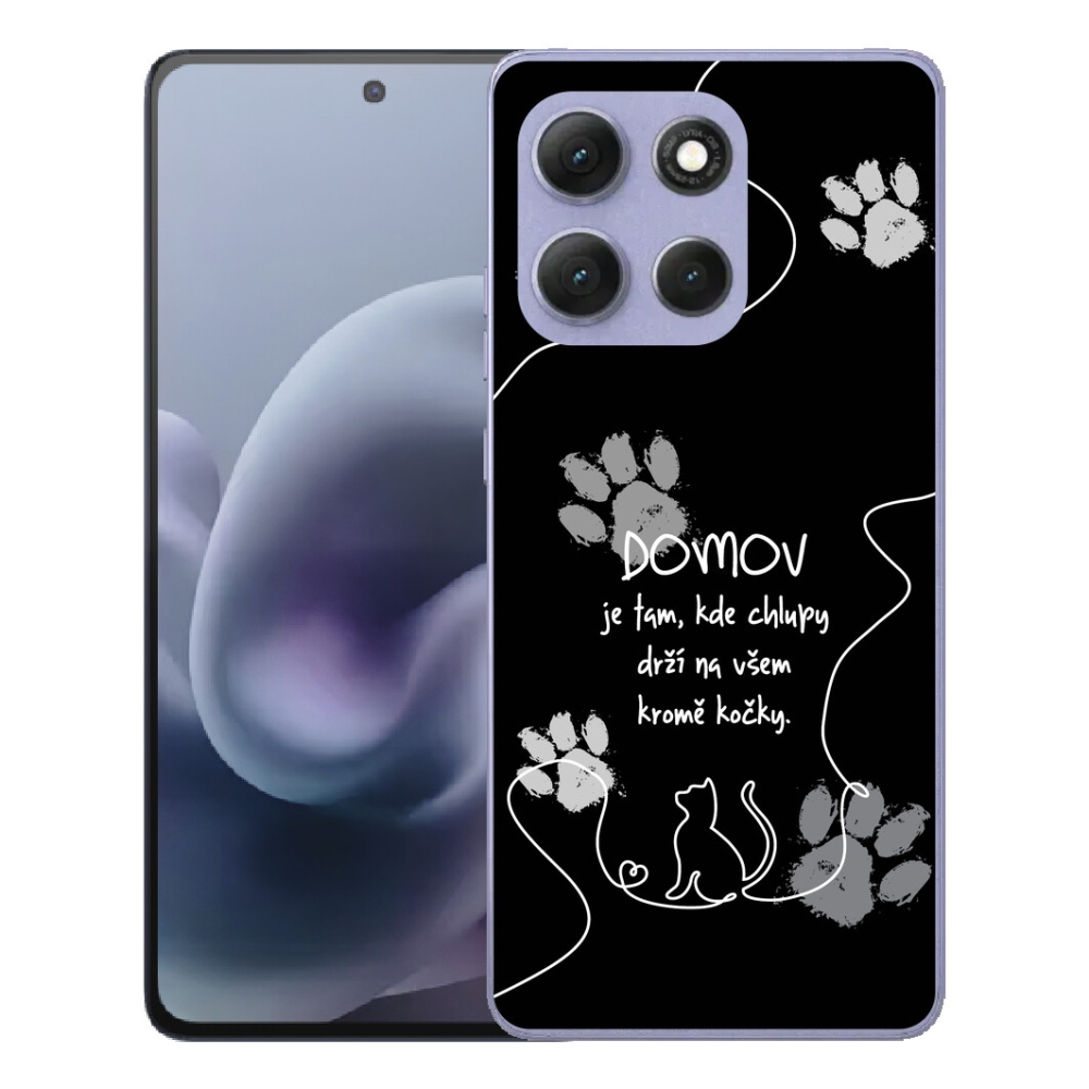 mmCase gél tok a Motorola Moto G86 Power 5G-hez – macskás motívum, fekete háttér