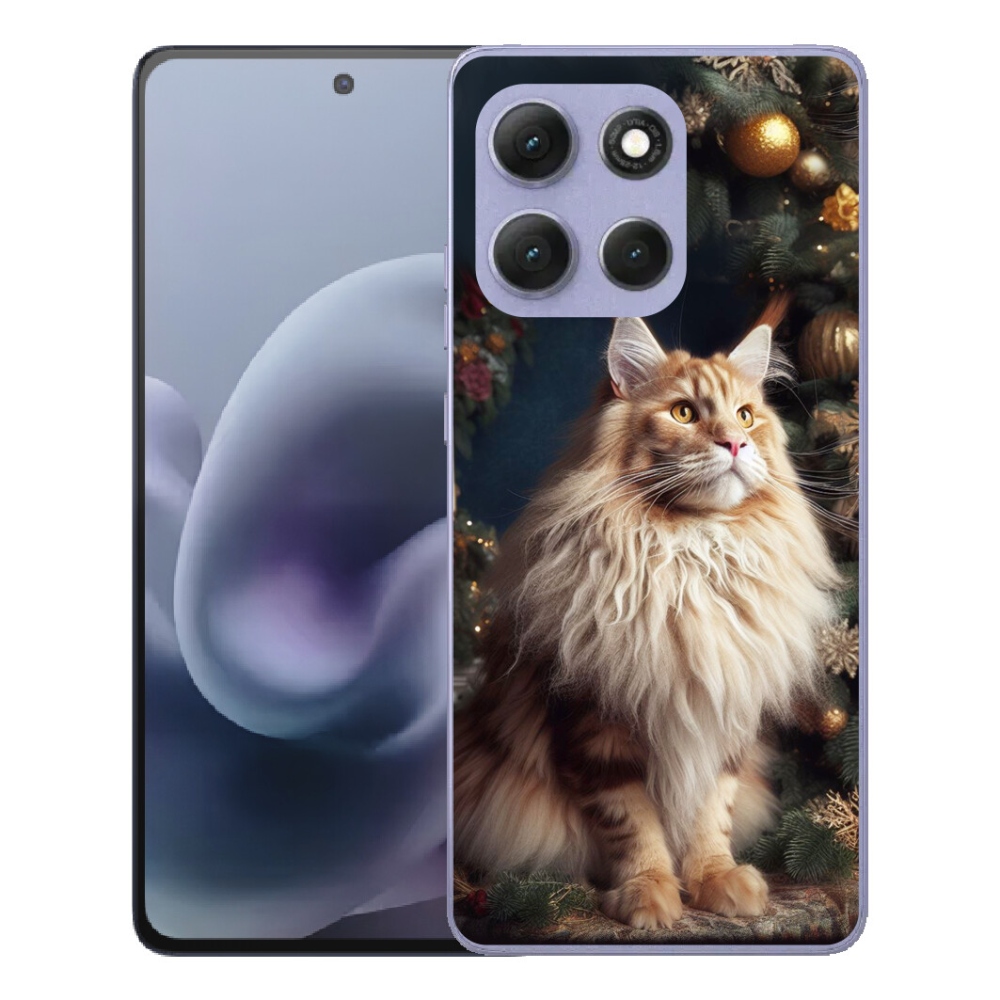 mmCase géltok a Motorola Moto G86 Power 5G-hez – macska a karácsonyfa mellett