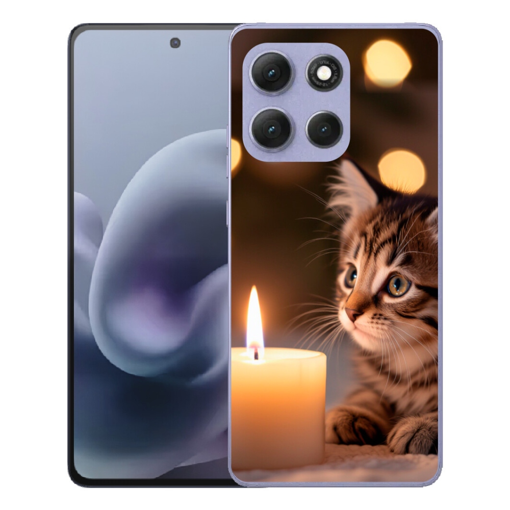 mmCase gél tok a Motorola Moto G86 Power 5G-hez – cica és gyertya