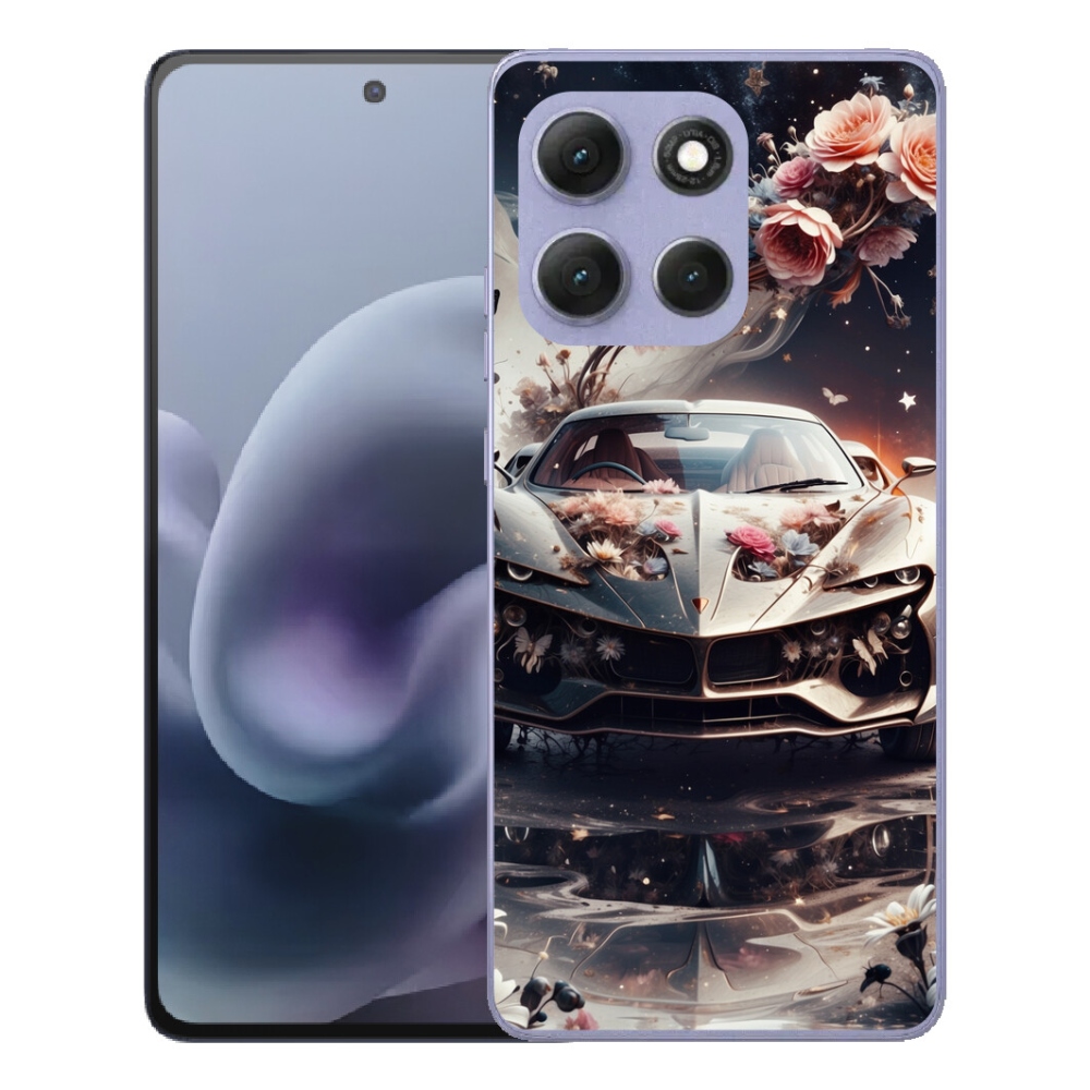 mmCase gél tok a Motorola Moto G86 Power 5G-hez – virágos sportautó