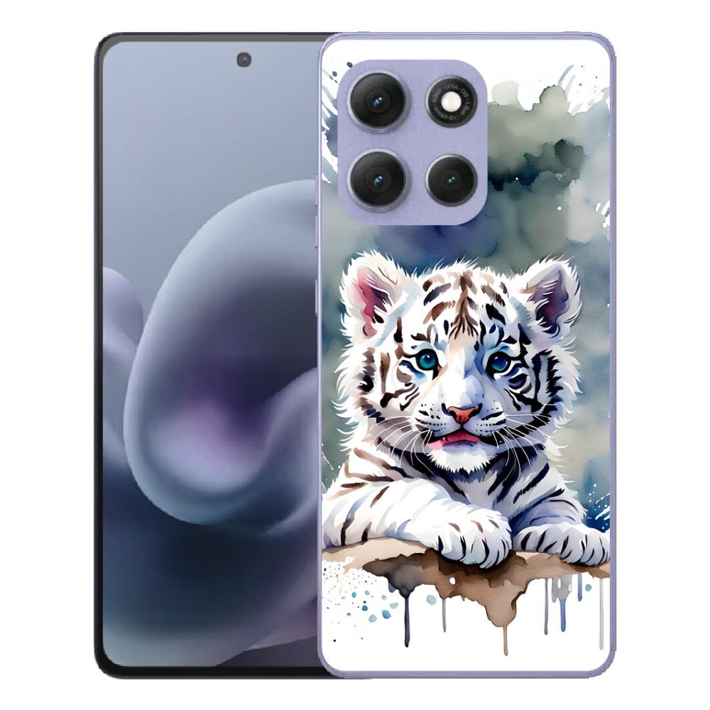 mmCase gélhuzat a Motorola Moto G86 Power 5G-hez – fehér tigris kölyök