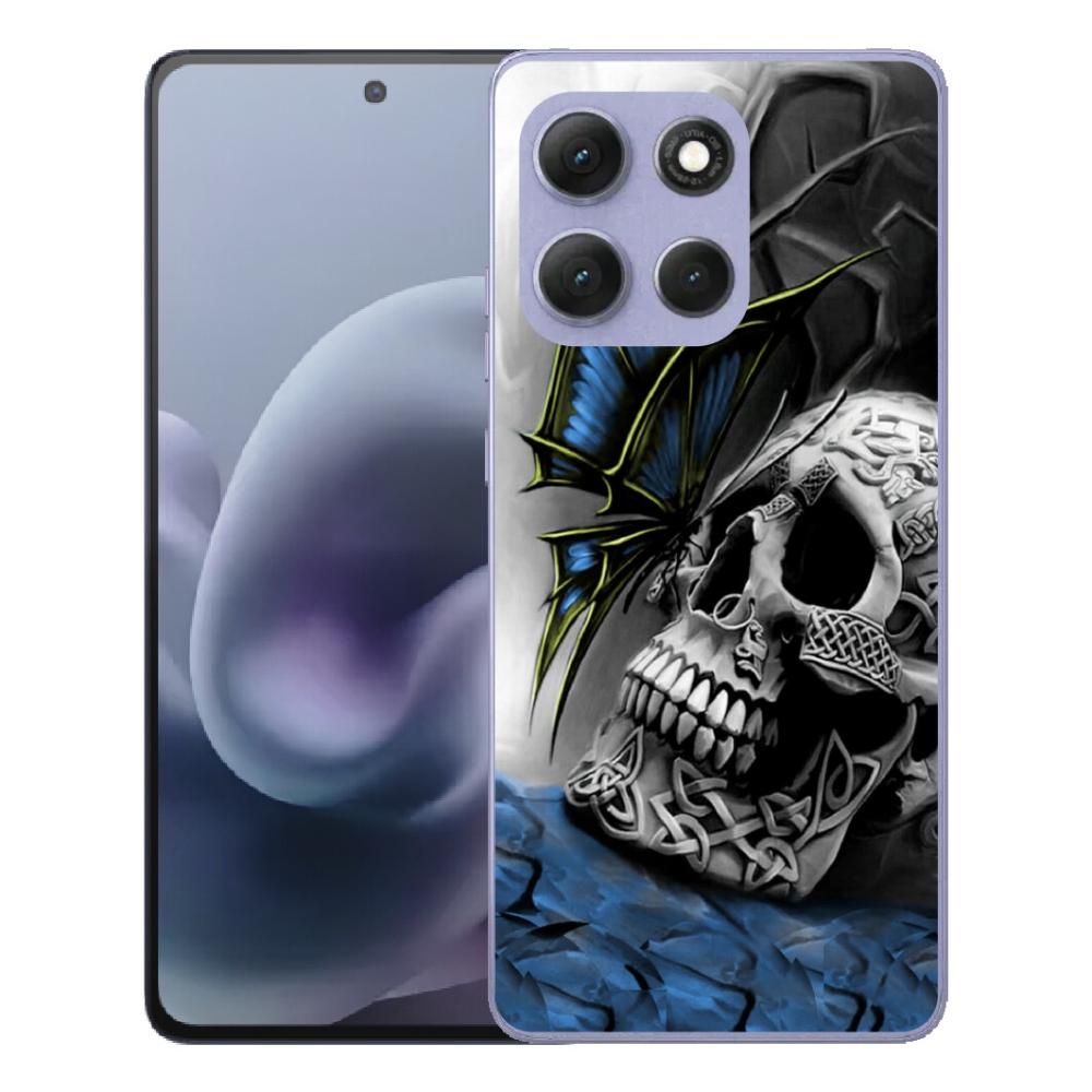mmCase gélhuzat a Motorola Moto G86 Power 5G-hez – pillangó és koponya