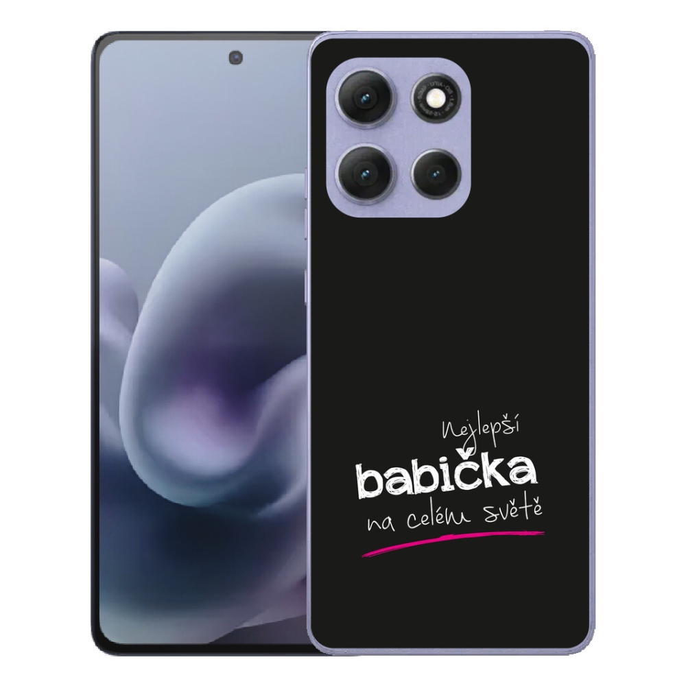 mmCase gél tok a Motorola Moto G86 Power 5G-hez – a legjobb nagymama 4, fekete háttérrel