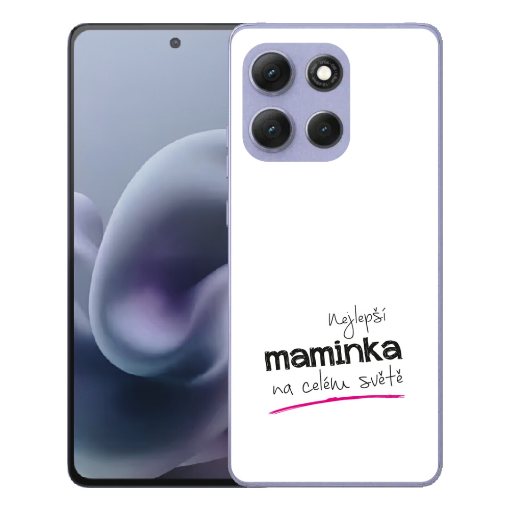 mmCase gél tok a Motorola Moto G86 Power 5G-hez – „A legjobb anyuka” felirattal, fehér háttérrel