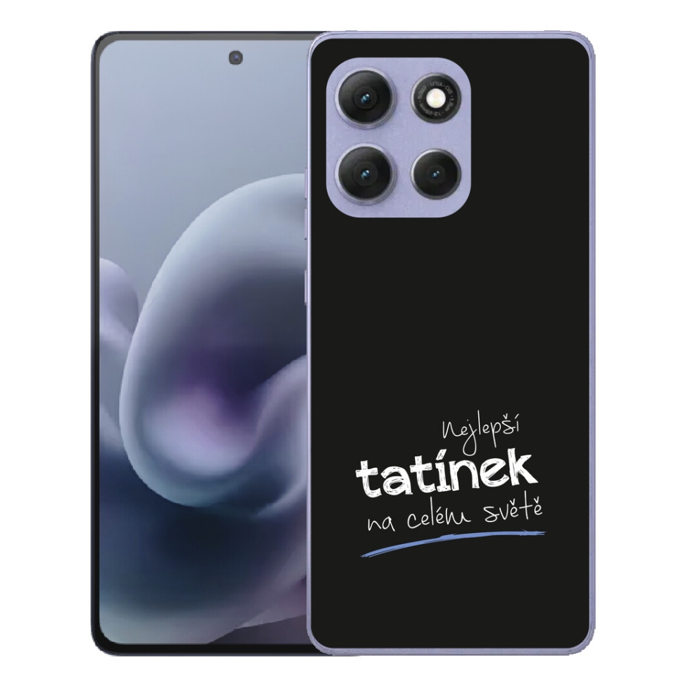 mmCase gél tok a Motorola Moto G86 Power 5G-hez – „A legjobb apa” felirattal, fekete háttérrel