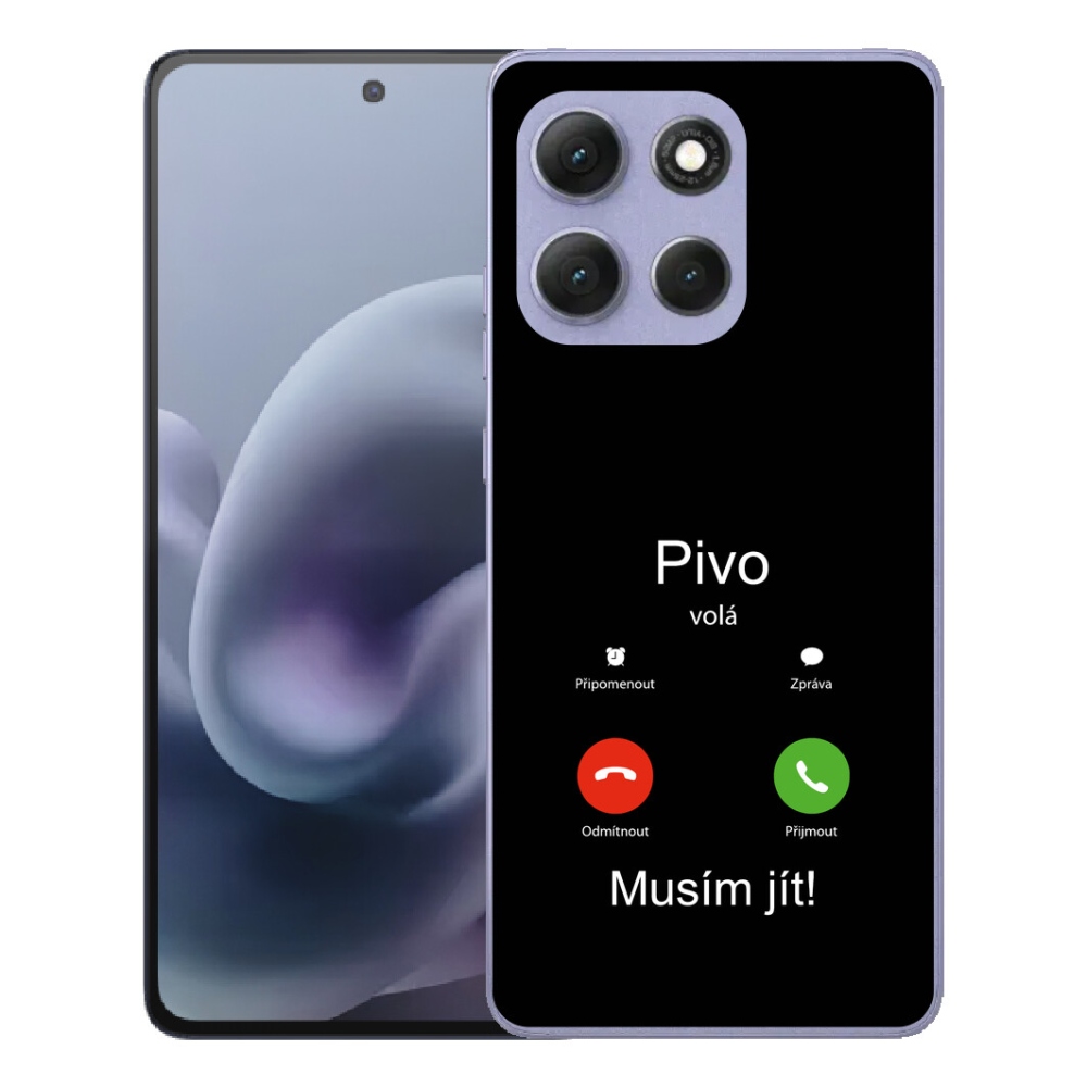 mmCase gél tok a Motorola Moto G86 Power 5G-hez – „A sör hív” fekete háttérrel