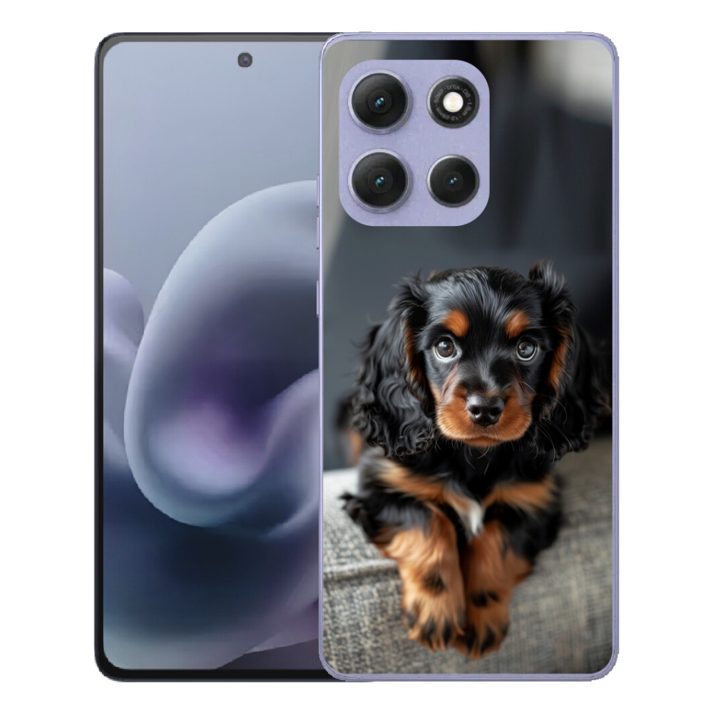 mmCase gél tok a Motorola Moto G86 Power 5G-hez – aranyos, hosszúszőrű tacskó