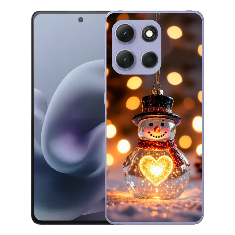 mmCase gél tok a Motorola Moto G86 Power 5G-hez – világító karácsonyi hóember