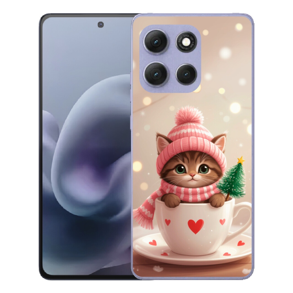 mmCase gél tok a Motorola Moto G86 Power 5G-hez – karácsonyi cica csészében
