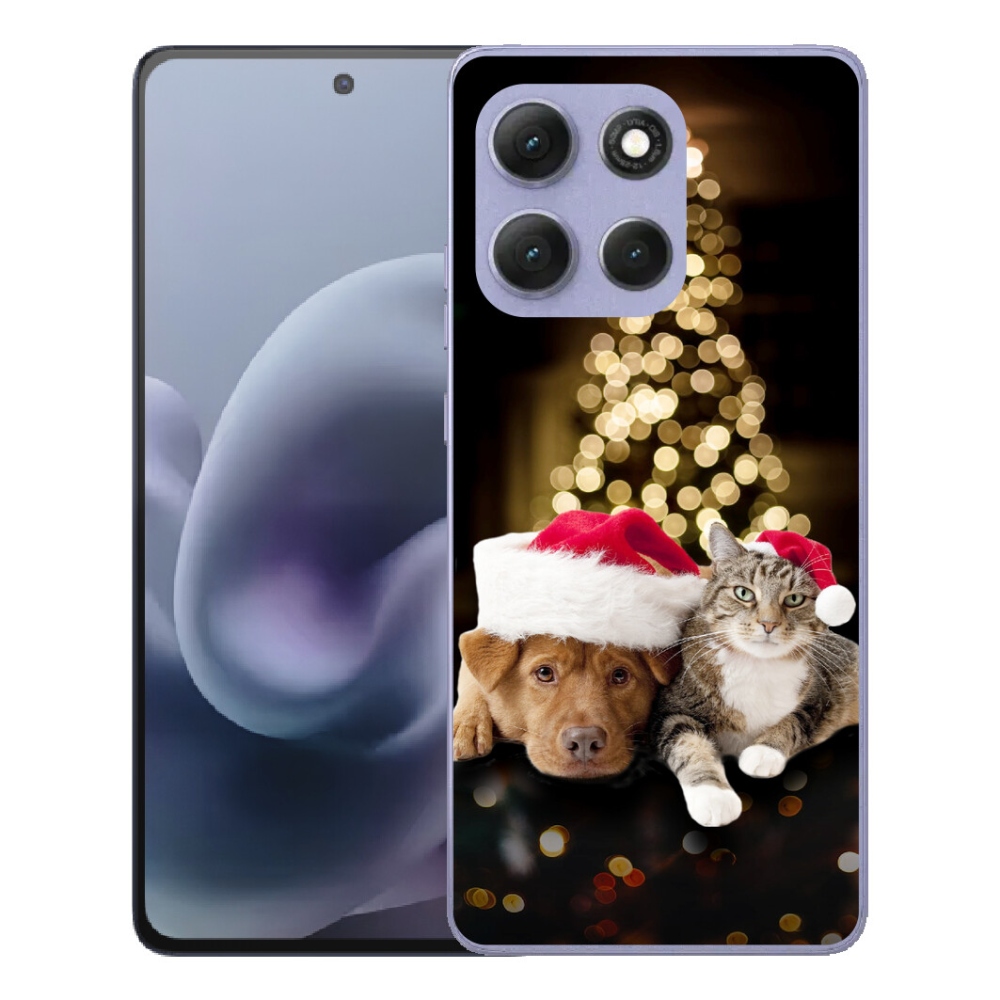 mmCase gél tok a Motorola Moto G86 Power 5G-hez – karácsonyi kutya és macska
