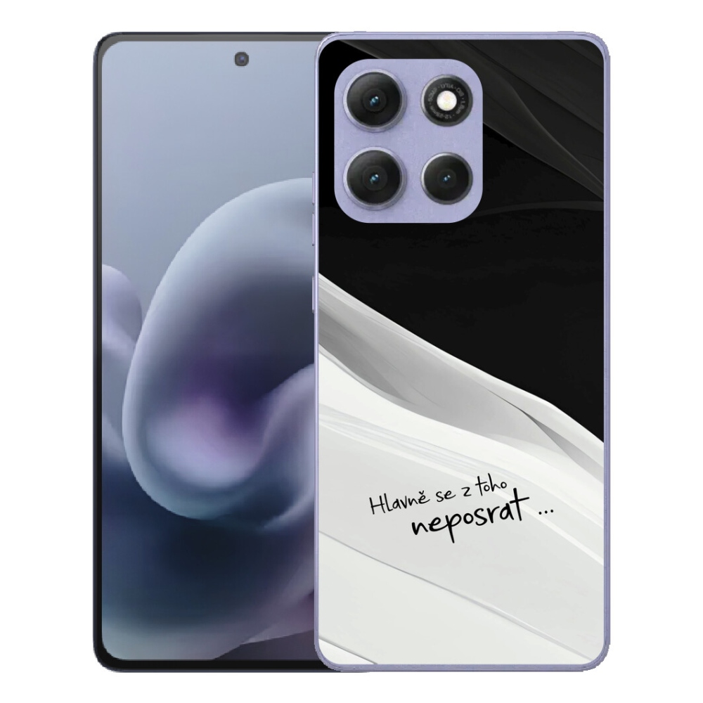 mmCase géltok a Motorola Moto G86 Power 5G-hez – vicces felirat, 13 fekete-fehér háttér