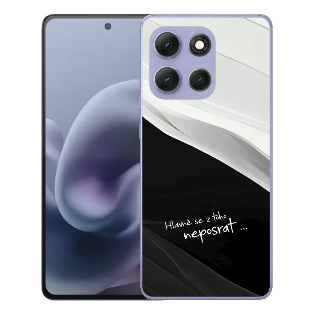 mmCase gél tok a Motorola Moto G86 Power 5G-hez – vicces felirat, 13 fekete-fehér háttér